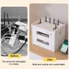 Wooden Router Shelf, Desktop WiFi Router Storage Box Modem Rack Router Cover Power Strip and Cable Management Hider Organizer for Office and Home (Cherry Wood) view 4