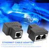 Leapiture Ethernet Cable Adapter, 2Pcs 1 in 2 Out RJ45 Female Interface Wired Network Adapter LAN Connector Cable Extender Splitter for Internet Wire(Black) view 4