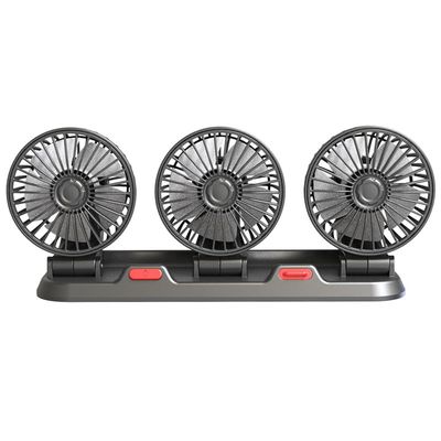 ERYUE Electric fan, 3 Heads Car Fan Portable Air Cooling Fan Silent Electric Fan 360 Rotation with 2 Wind Speed Phone Number Display for Car Truck SUV RV Marine Boat