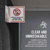 Turn Off Cellular Phones and Two Way Radios Projecting Sign, Double Sided, 6x6 Inches, ACM, with Brushed Nickel Accessory, Made in USA view 4