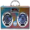 Wireless Express - Boombox Speaker with LED Lights  Retro Bluetooth Speaker w/Enhanced FM Radio - Perfect for Home and Outdoor (Swirl Bling) view 1