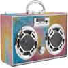 Wireless Express - Boombox Speaker with LED Lights  Retro Bluetooth Speaker w/Enhanced FM Radio - Perfect for Home and Outdoor (Swirl Bling) view 4