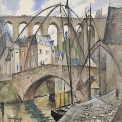 Christopher R W Nevinson : Eel Boats, Dinan : Archival Quality Art Print