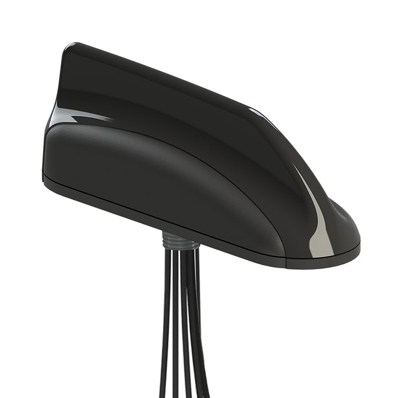 6-Cable MXFG602 6-in-1 LTE 5G Surface Mount MaxFin Antenna 2X 5G/LTE, 3X WiFi 6E, GNSS by Mobile Mark - Black- 15Ft