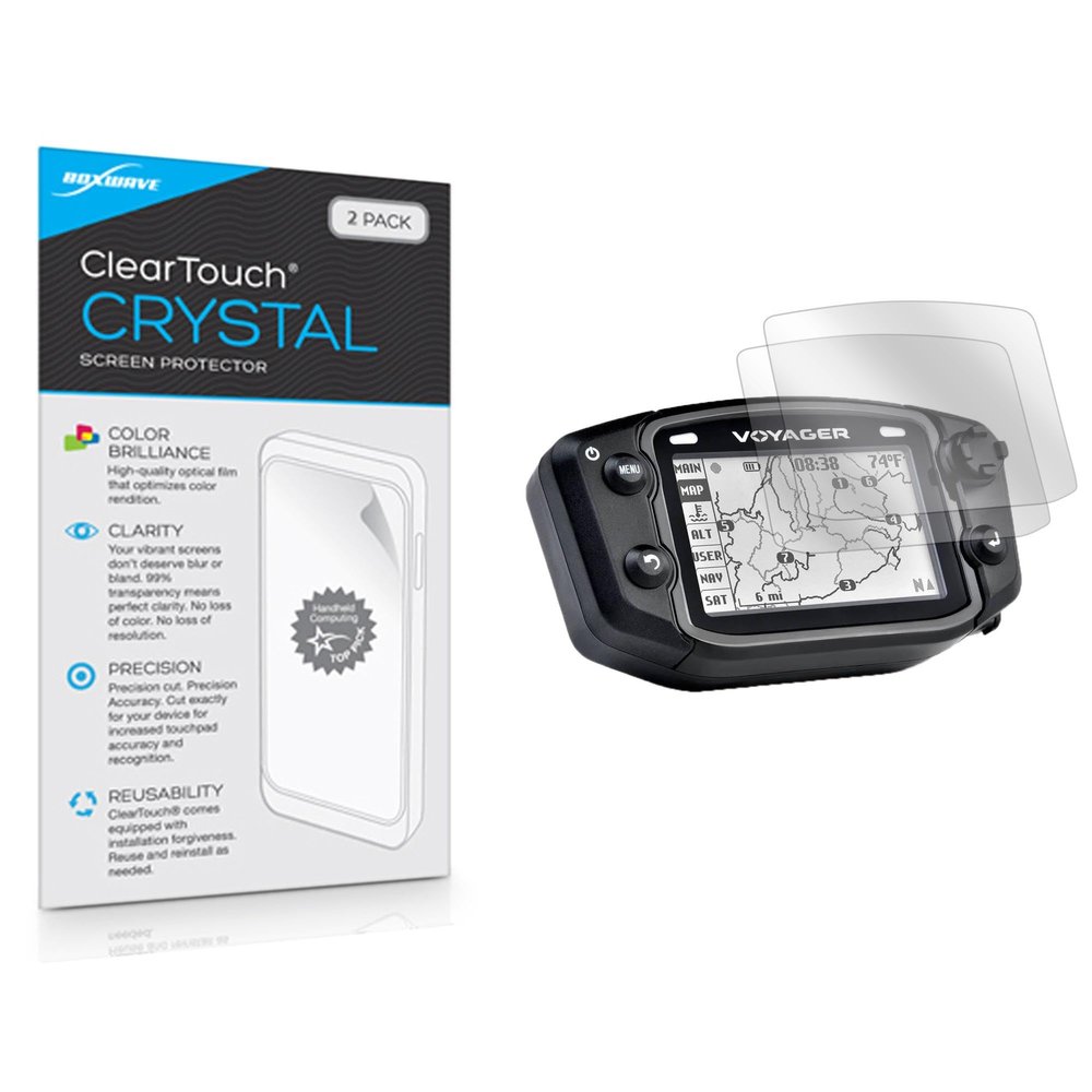 BoxWave Screen Protector Compatible with Trail Tech Voyager - ClearTouch Crystal (2-Pack), HD Film Skin - Shields from Scratches