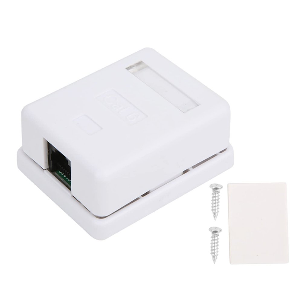 Fafeicy Mount Box, 2Pcs RJ45 Mount, Cat6 Single Port Desktop Information Network Junction Boxes, Electronic Components, Electricalhousing
