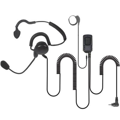 PRYME SPM-1400-M8 Patriot Behind Head Lightweight Headset with Earphone, Noise Canceling Mic, and Inline Wired PTT Button - Fits: Motorola TLK100,SL300,SL4000,SL7550/MotoTRBO Digital Radios