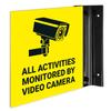 All Activities Monitored by Video Camera Projecting Sign, Double Sided, (SI-7651) 6x6 Inches, ACM, with Satin Black Accessory, Made in USA view 1
