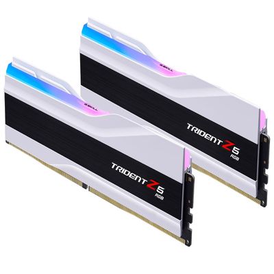 G.SKILL Trident Z5 RGB Series DDR5 RAM (Intel XMP 3.0) 64GB (2x32GB) 6000MT/s CL30-40-40-96 1.40V Desktop Computer Memory U-DIMM - Matte White (F5-6000J3040G32GX2-TZ5RW)