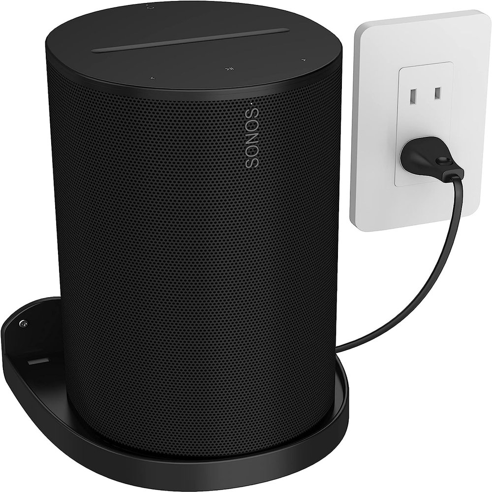 ZahoTse For Sonos Era 100 Holder Sonos Era 100 Wall Mount Stand Holder Accessory with Integrated Cable Management, Smart Home Speaker Accessories Rack (Black, JT01) 1 Piece