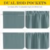 NICETOWN Greyish Blue Blackout Window Door Curtain Back Panels for Privacy view 2