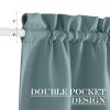 NICETOWN Greyish Blue Blackout Window Door Curtain Back Panels for Privacy view 3