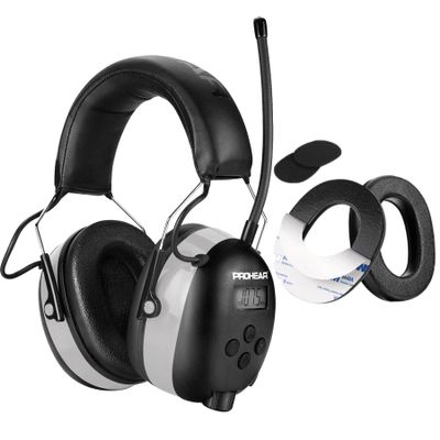 PROHEAR 027 AM FM Radio Headphones with Digital Display Foam Ear Pads