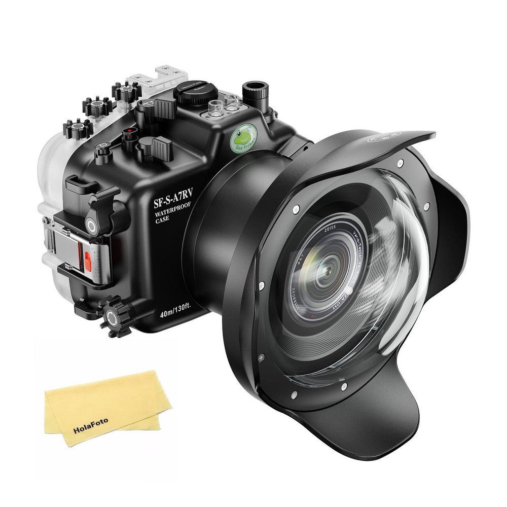 Seafrogs Underwater Housing for Sony A7R V A7R5+ Wa005F Dome Port Kit [40M/130Ft] Waterproof Case for Sony Ilce-7R V with Fe 16-35Mm F/4, 28-70Mm F3.5-5.6, 12-24Mm F4 G Lens-Black