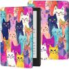 Case for All-New 6.8" Kindle Paperwhite 11th Generation 2021 and Kindle Paperwhite Signature Edition Slim Lightweight PU Leather Adjustable Stand Smart Cover with Auto Wake/Sleep,Colorful Cats view 1