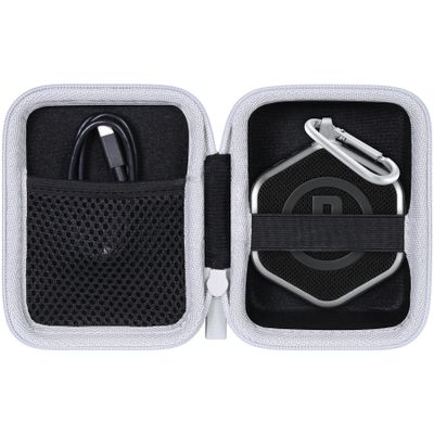 co2CREA Hard Case Compatible with Bushnell Golf Wingman Mini GPS Speaker (Black/Silver)