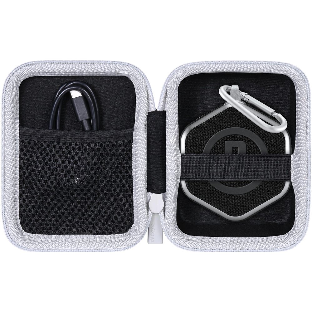 co2CREA Hard Case Compatible with Bushnell Golf Wingman Mini GPS Speaker (Black/Silver)