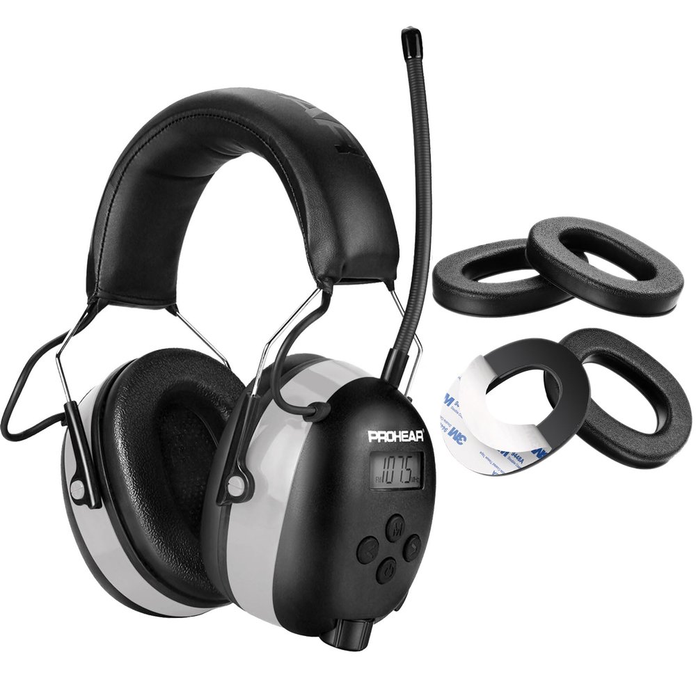 PROHEAR 027 AM FM Radio Headphones with Digital Display,2 pair Foam Ear Pads
