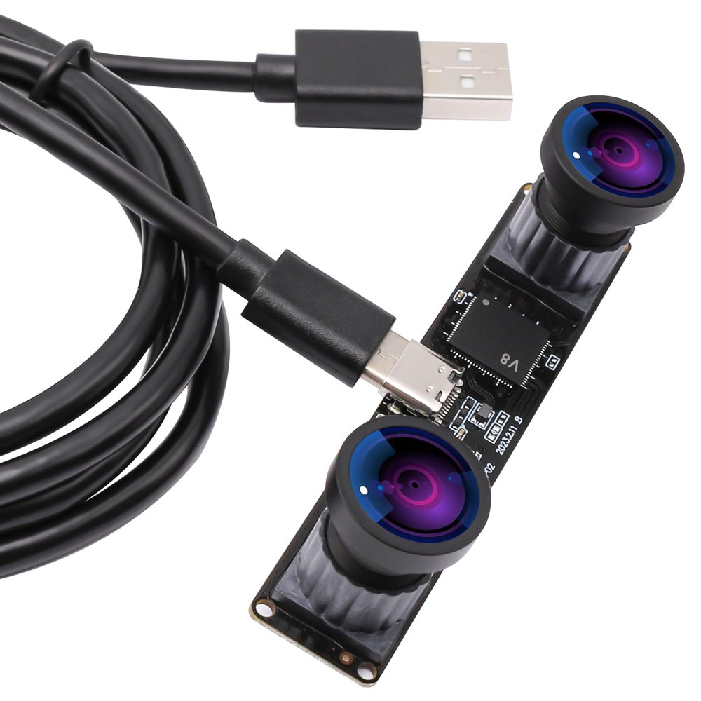 ELP 4MP Dual Lens USB Camera - Wide Angle, 1080P 60fps, Lightburn, Mini UVC USB2.0 Laser Engraver Camera Module for Computer & Raspberry Pi