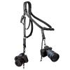 4J LEDR Leather Camera Strap,Shoulder Camera Strap for 1 or 2 Camera,Dual Camera Harness for Photographers,Multi Camera Gear for Dslr/Slr Strap,Camera Harness Camera Sling Strap Single or Dual,Black view 1