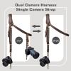 4J LEDR Leather Dual Camera Harness for Photographers, Multi Camera Gear for Dslr/Slr Strap, Brown view 2