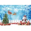 10x6.5ft Vinyl Winter Snowman Backdrop - Blue Xmas Snowflake Snow Forest Merry Christmas Tree Photography Background - Santa Claus Winter Wonderland Party Decor view 3