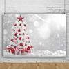12x10ft Vinyl Christmas Backdrop Merry Christmas Tree Red Christmas Ball Star Gift Background Christmas Photo Backdrop Xmas Snowflake Winter Wonderland Backdrop for Happy New Year Party Decor view 1
