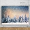 20x10ft Vinyl Winter Wonderland Backdrop Xmas Snow Forest Pine Tree Snowflake Photography Background Winter Christmas Party Decor Banner Backdrop Christmas Holiday New Year Decor Photo Props view 1