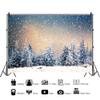 20x10ft Vinyl Winter Wonderland Backdrop Xmas Snow Forest Pine Tree Snowflake Photography Background Winter Christmas Party Decor Banner Backdrop Christmas Holiday New Year Decor Photo Props view 2