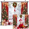 12x8ft Winter Christmas Backdrop Winter Snow Scene Xmas Party Decor Photography Background Indoors Xmas Tree Snow Backdrop Baby Kids Birthday Party Decoration Christmas Photo Backdrops view 1