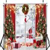 12x8ft Winter Christmas Backdrop Winter Snow Scene Xmas Party Decor Photography Background Indoors Xmas Tree Snow Backdrop Baby Kids Birthday Party Decoration Christmas Photo Backdrops view 4