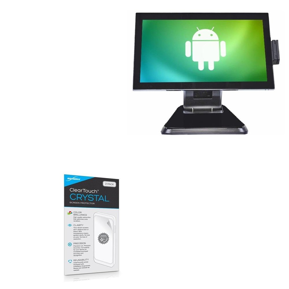BoxWave Screen Protector Compatible with TEAMSable Android POS System (15 in) - ClearTouch Crystal (2-Pack), HD Film Skin - Shields from Scratches