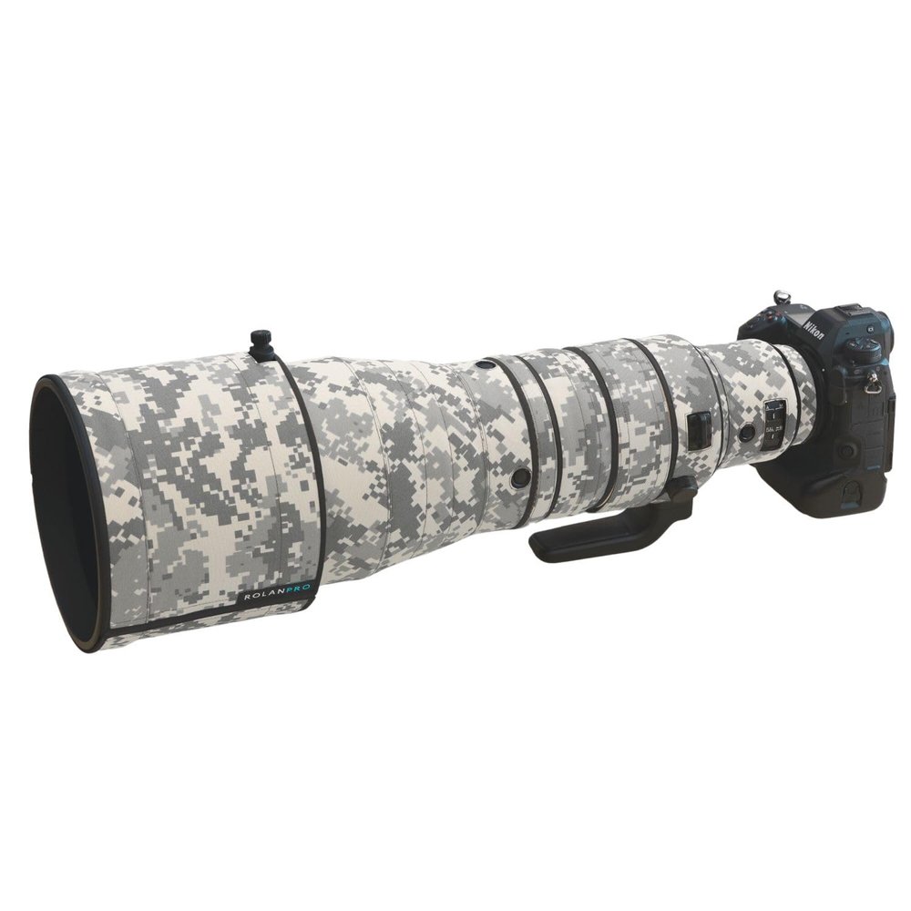 Rolanpro Waterproof Lens Camouflage Cover for Nikon NIKKOR Z 600mm F/4 TC VRS - Camouflage Rain Cover Lens Protective Sleeve Easy Installation #UCP