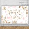 15x10ft Vinyl Winter Onederland Backdrop Pink Sliver Snowflake Photography Background Girl Baby Shower 1st Birthday Party Decor Christmas Backdrop Winter Holiday New Year Decor Banner Backdrop view 1