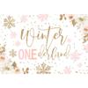 15x10ft Vinyl Winter Onederland Backdrop Pink Sliver Snowflake Photography Background Girl Baby Shower 1st Birthday Party Decor Christmas Backdrop Winter Holiday New Year Decor Banner Backdrop view 3