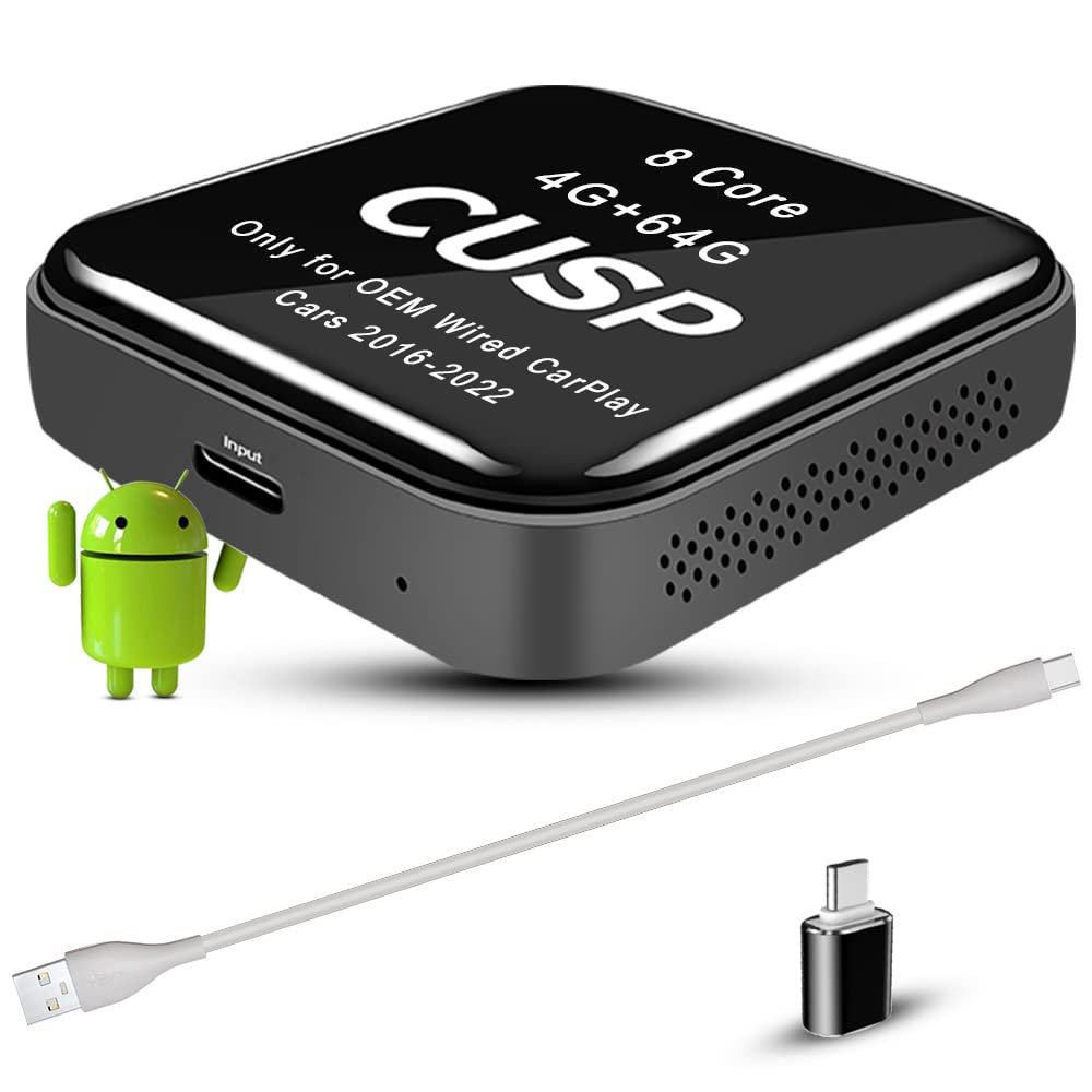 2025 Car Play AI AS Android Smart Box Dongle USB Video YouTube Netflix Qualcomm 8 core CUSP 8G+128G LTE+Wireless Car Play and Android Auto Only for OEM Wired CarPlay Cars