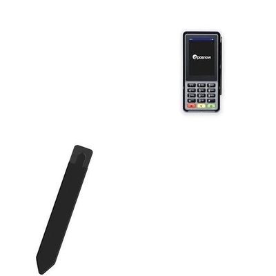 BoxWave Stylus Pouch Compatible with Epos Link Card Reader - Stylus PortaPouch, Pen Stylii Holder Carrier Portable Self-Adhesive - Jet Black