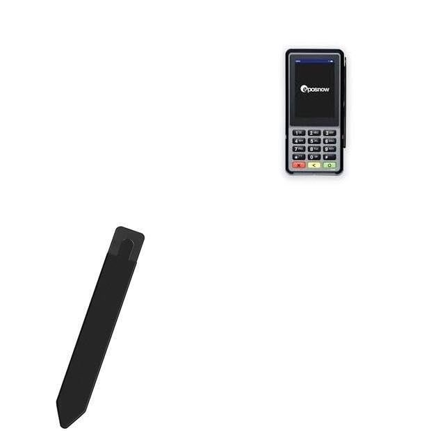 BoxWave Stylus Pouch Compatible with Epos Link Card Reader - Stylus PortaPouch, Pen Stylii Holder Carrier Portable Self-Adhesive - Jet Black