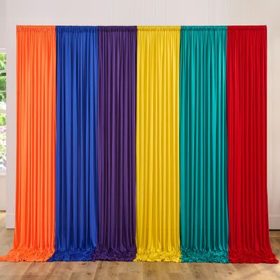 10ftx15ft Rainbow Backdrop Curtains for Parties, 6 Panels Red Orange Yellow Turquoise Purple Blue Colorful Photo Backdrop Drapes for Wedding Birthday Party Background Baby Shower