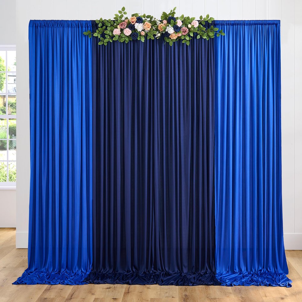 10x10ft Wrinkle Free Royal Blue Backdrop Curtains & Navy Blue Backdrop Drapes for Parties, Photo Backdrop for Birthday Wedding Party Photography Background