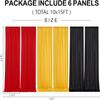 15ft x 10ft Wrinkle Free Black Red Yellow Backdrop Curtains for Parties, 6 Panels 2.5ftx10ft Photo Backdrop Drapes for Christmas Birthday Party Background view 2