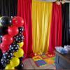 15ft x 10ft Wrinkle Free Black Red Yellow Backdrop Curtains for Parties, 6 Panels 2.5ftx10ft Photo Backdrop Drapes for Christmas Birthday Party Background view 3