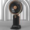 Qianly Mini Handheld Fan USB Fan Desk Fan for Traveling Outdoor Compact Fan Makeup Personal Fan for Backpacking Indoor Outdoor, black view 2