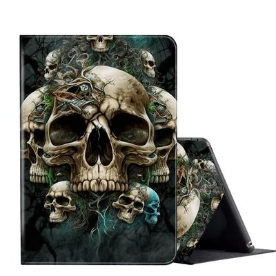 Case for 6.8'' Kindle Paperwhite (11th Generation,2021) & Paperwhite Signature Edition,PU Leather Folio Stand Smart Cover Case for Kindle Paperwhite 2021 E-Reader,Skulls Gothic Art