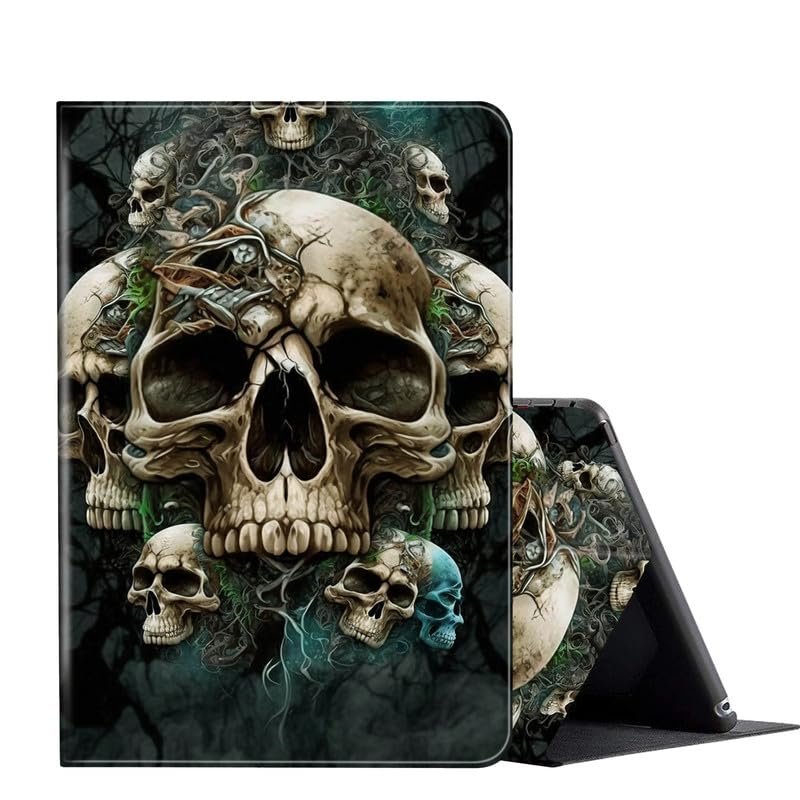Case for 6.8'' Kindle Paperwhite (11th Generation,2021) & Paperwhite Signature Edition,PU Leather Folio Stand Smart Cover Case for Kindle Paperwhite 2021 E-Reader,Skulls Gothic Art