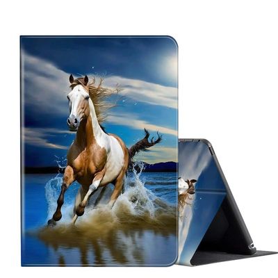 Case for 6.8'' Kindle Paperwhite (11th Generation,2021) & Paperwhite Signature Edition,PU Leather Folio Stand Smart Cover Case for Kindle Paperwhite 2021 E-Reader,Running Horse in Water