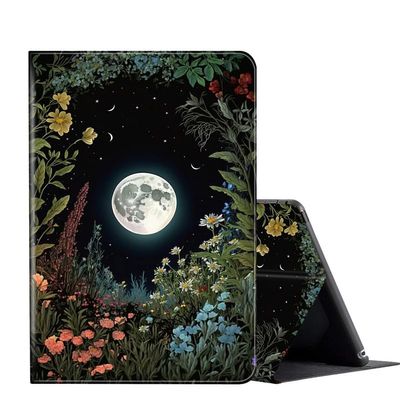 Case for 6.8'' Kindle Paperwhite (11th Generation,2021) & Paperwhite Signature Edition,PU Leather Folio Stand Smart Cover Case for Kindle Paperwhite 2021 E-Reader,Full Moon Colorful Plan Garden