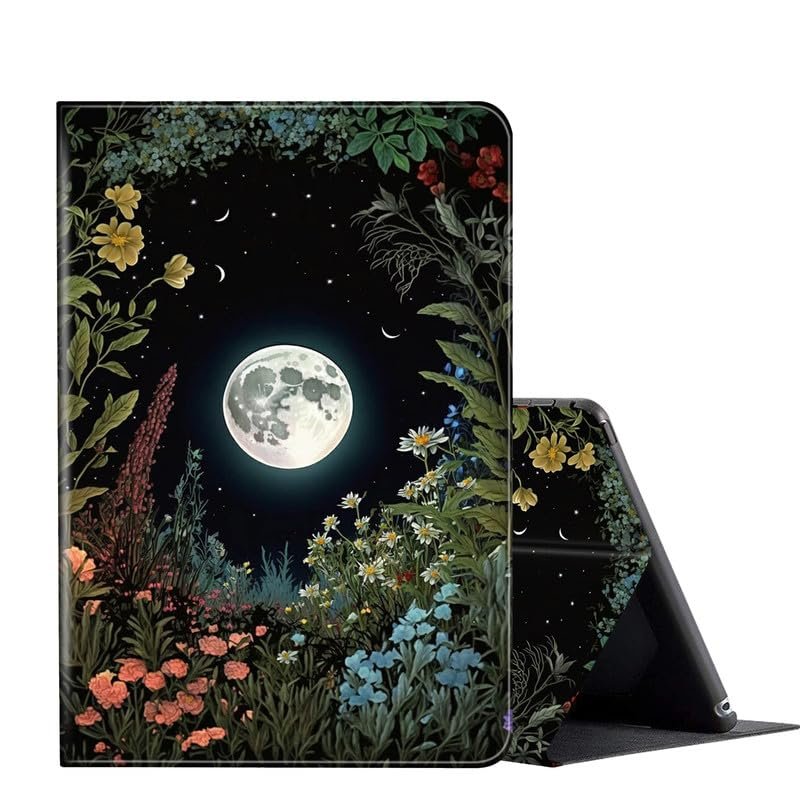 Case for 6.8'' Kindle Paperwhite (11th Generation,2021) & Paperwhite Signature Edition,PU Leather Folio Stand Smart Cover Case for Kindle Paperwhite 2021 E-Reader,Full Moon Colorful Plan Garden