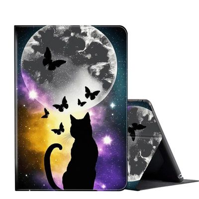 Case for 6.8'' Kindle Paperwhite (11th Generation,2021) & Paperwhite Signature Edition,PU Leather Folio Stand Smart Cover Case for Kindle Paperwhite 2021 E-Reader,Black Cat Moon
