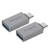 Targus USB-C To USB-A Adapters, Silver, Pack Of 2 Adapters, ACA979GL view 1
